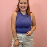 Teddi Seamless Cropped Tank | Marlin Blue