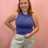 Teddi Seamless Cropped Tank | Marlin Blue