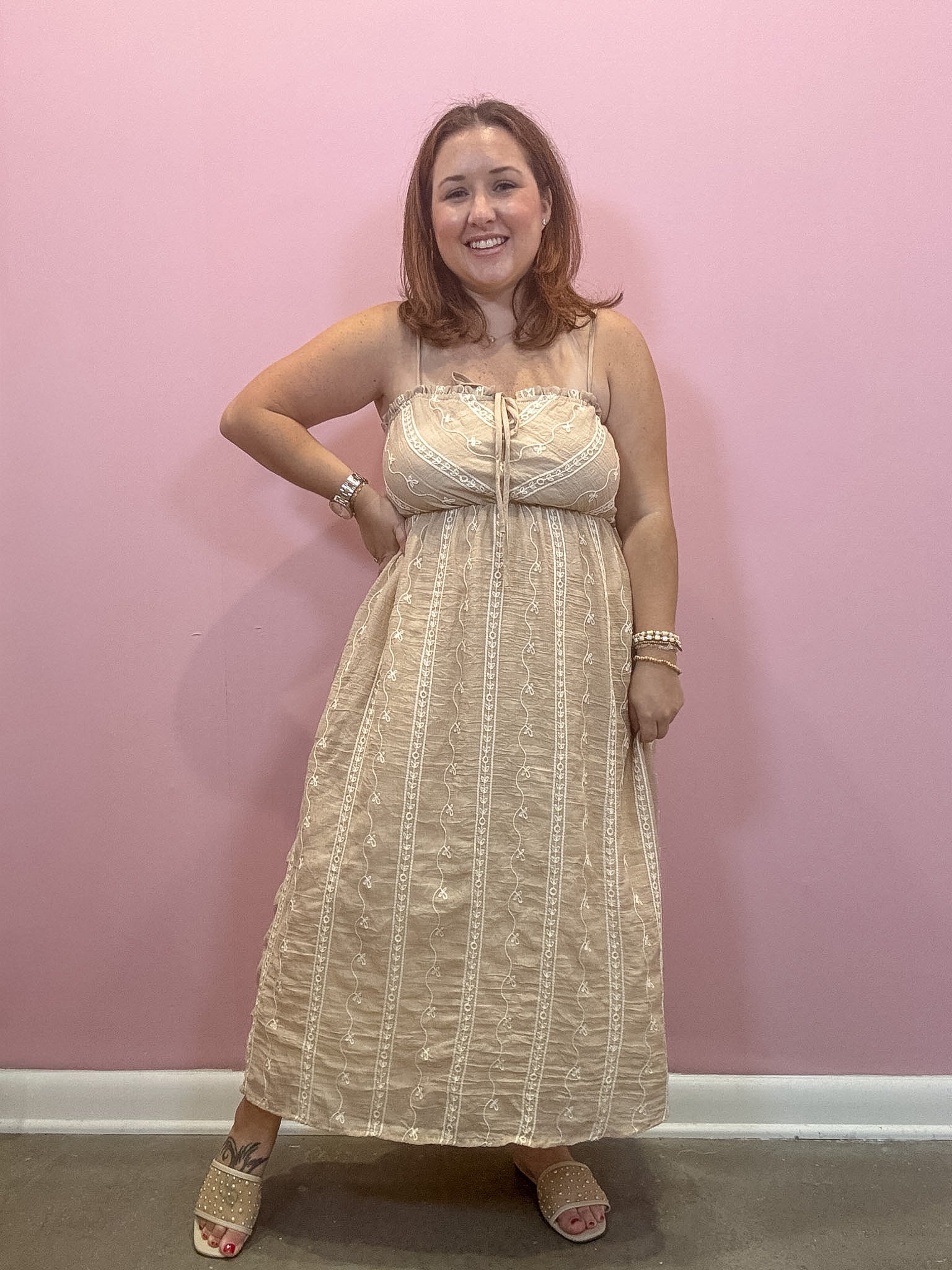 Embroidery Midi Dress