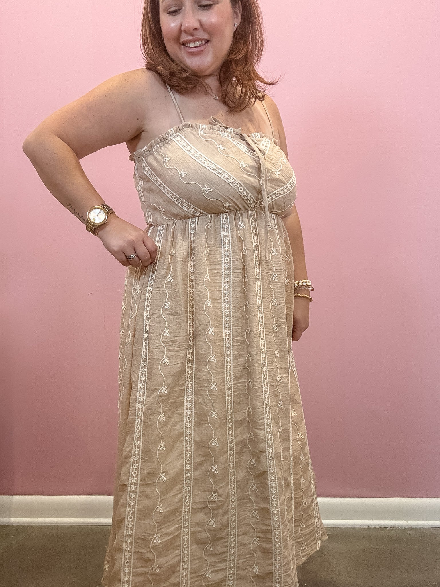 Embroidery Midi Dress