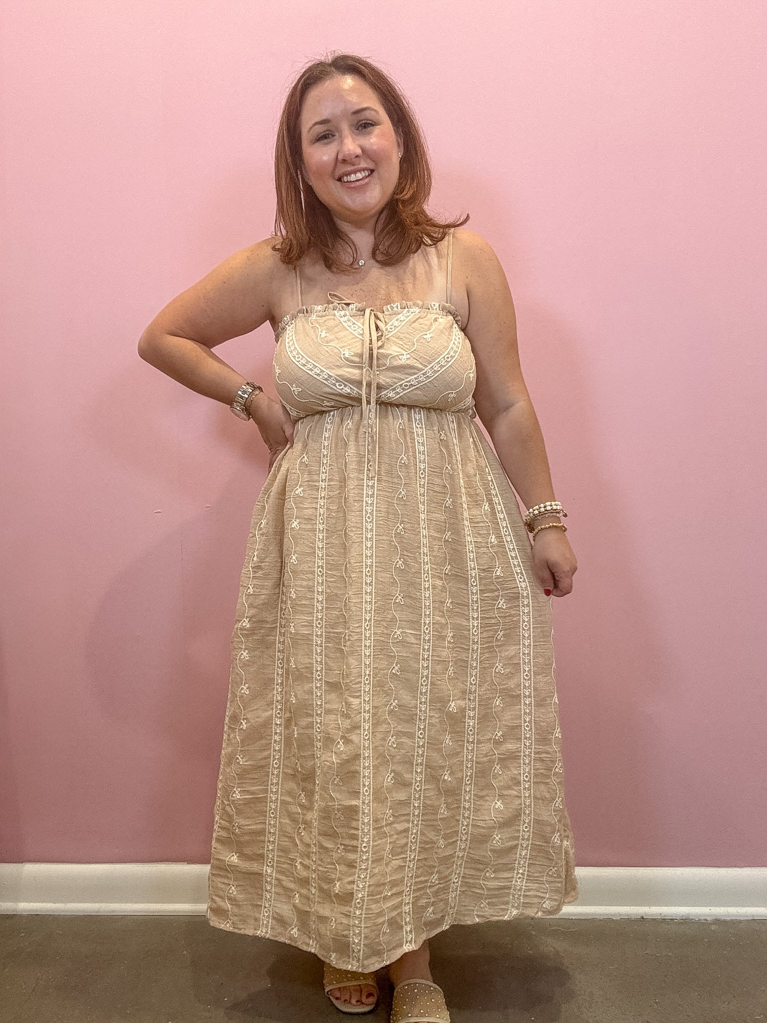 Embroidery Midi Dress