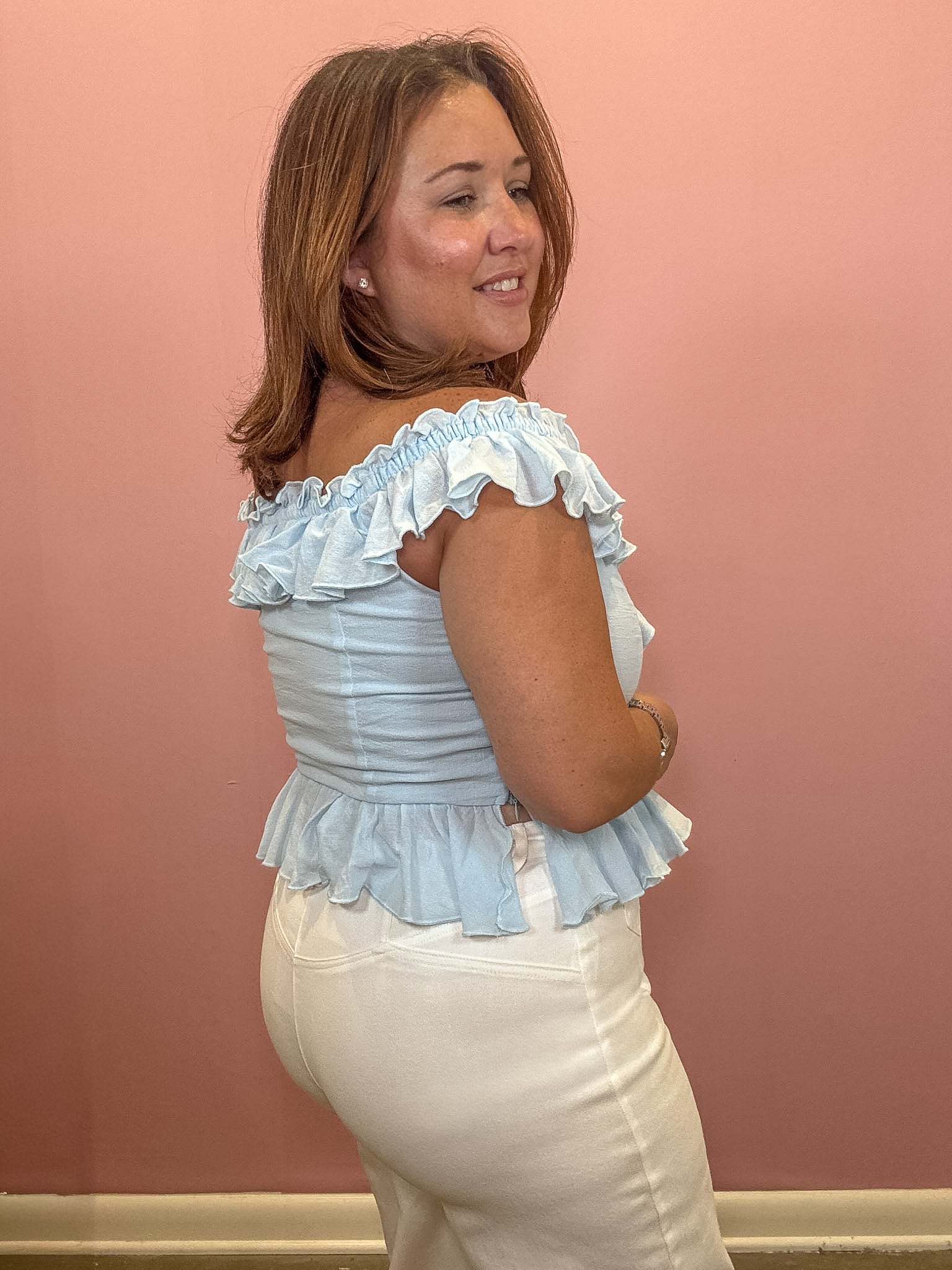 Lennox Ruffled Off Shoulder Top