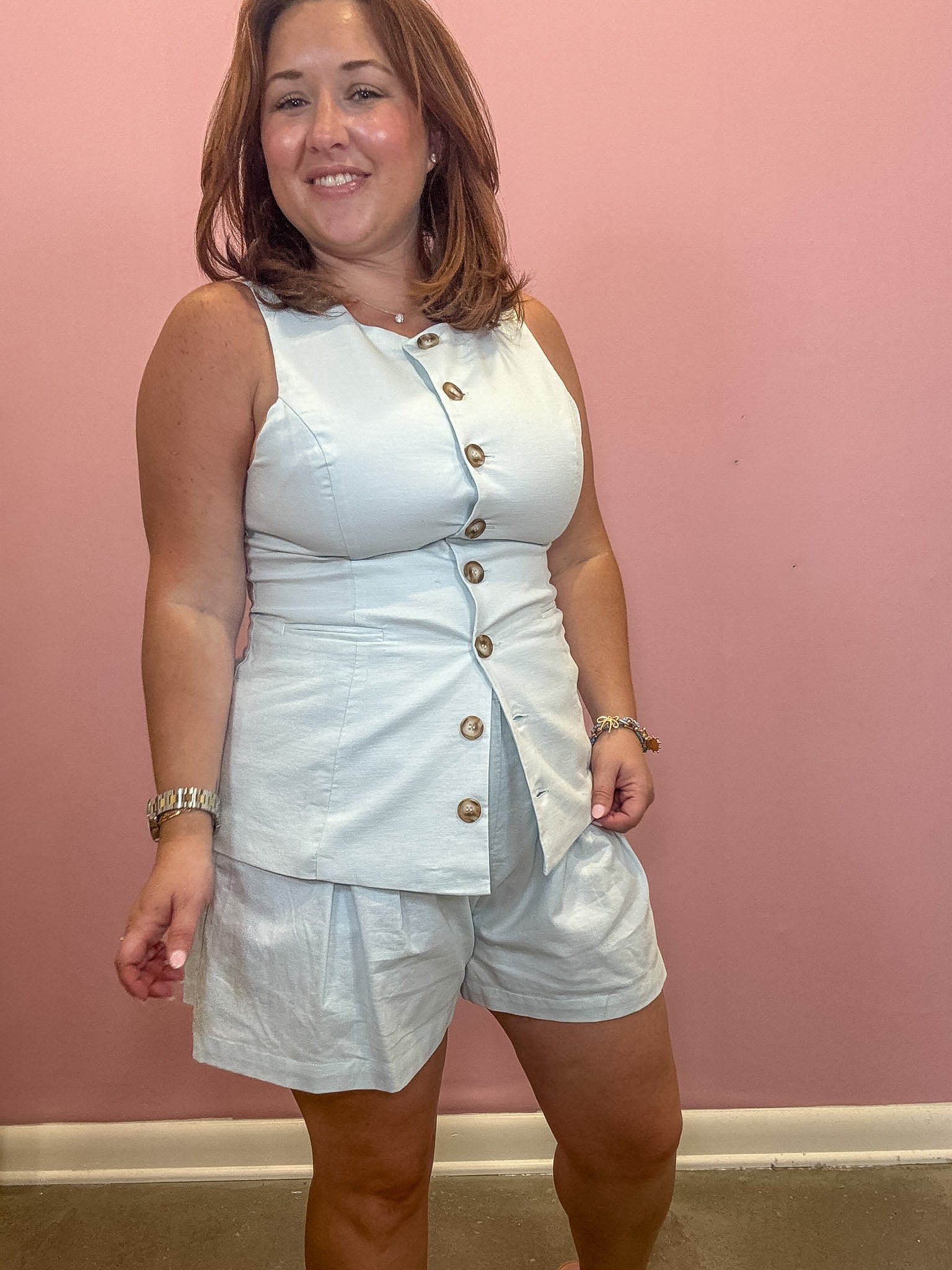 Rowan Button-Front Paneled Vest