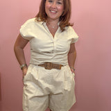 Ainsley High Rise Pleated Shorts