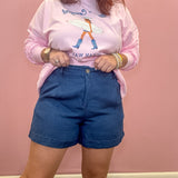 Chambray Pintuck Shorts