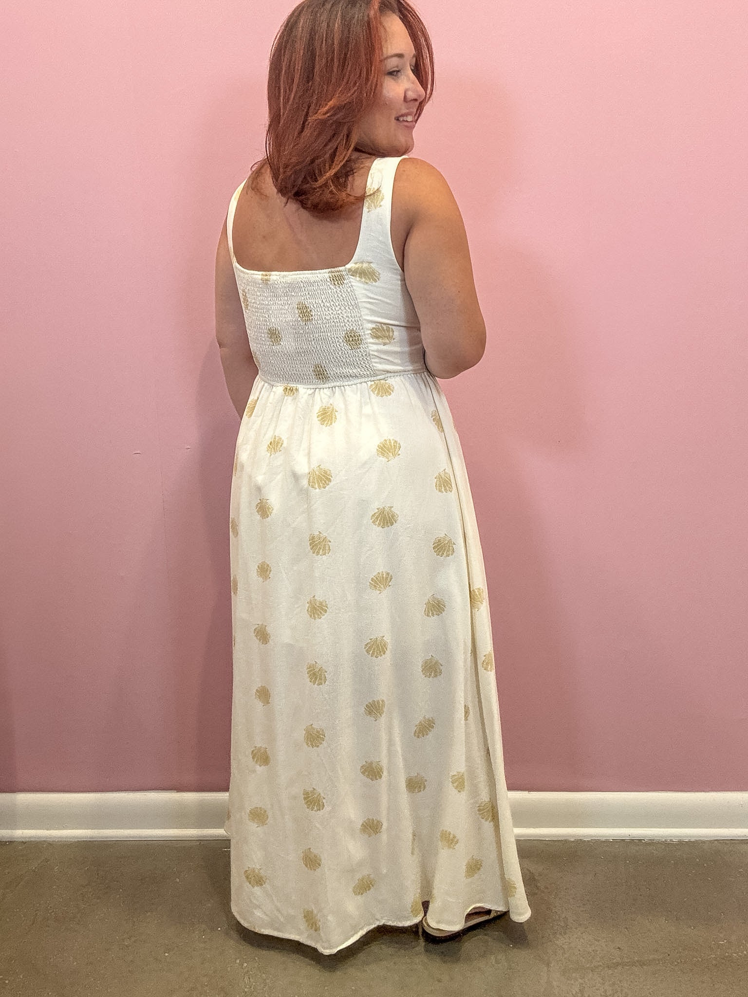 Seashell Sleeveless Midi Dress