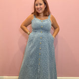 Ebbie Floral Denim Midi Dress