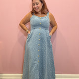 Ebbie Floral Denim Midi Dress