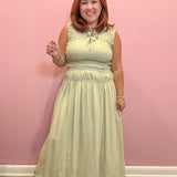 Alexa Smocked Sleeveless Midi Dress