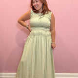Alexa Smocked Sleeveless Midi Dress