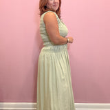 Alexa Smocked Sleeveless Midi Dress