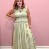 Alexa Smocked Sleeveless Midi Dress