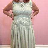 Alexa Smocked Sleeveless Midi Dress