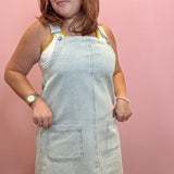 Cate Stripe Denim Overall Mini Dress