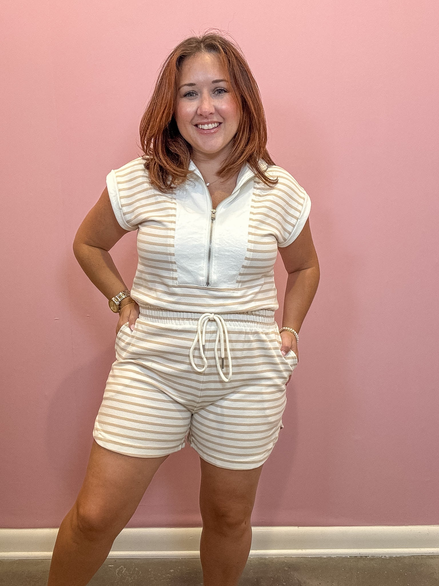 Remi Drawstring Knit Romper
