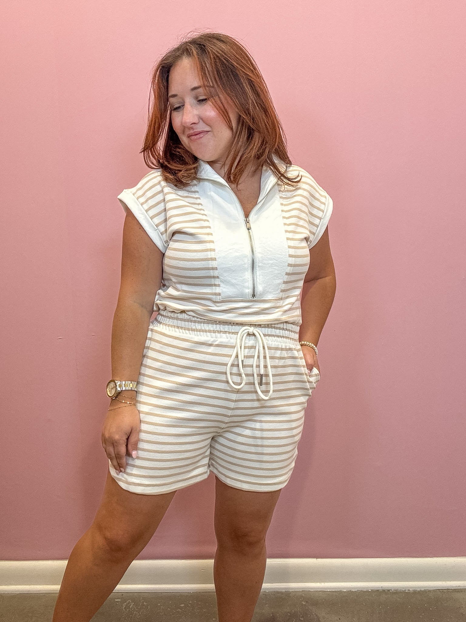 Remi Drawstring Knit Romper