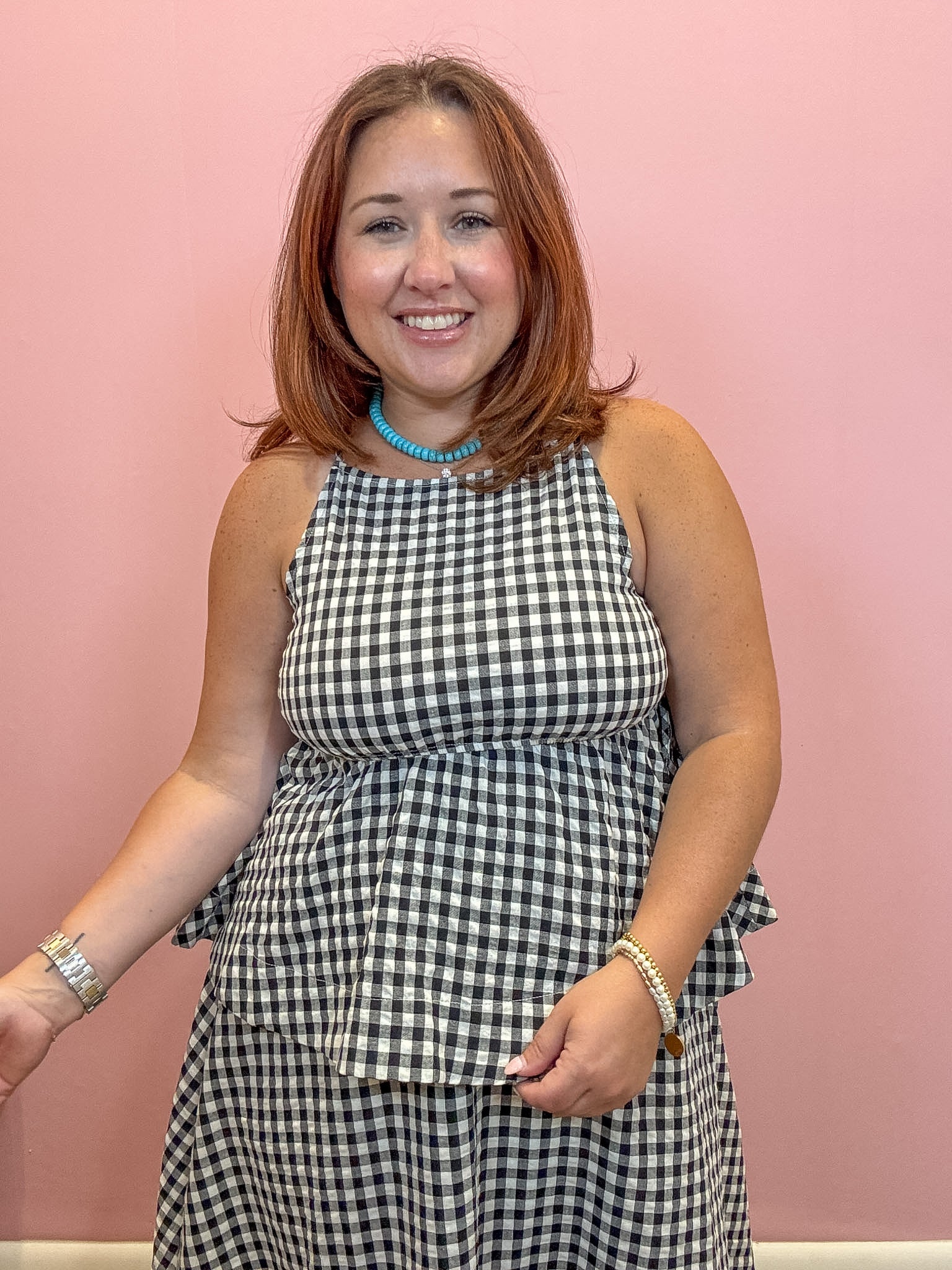 Khloe Gingham Babydoll Top