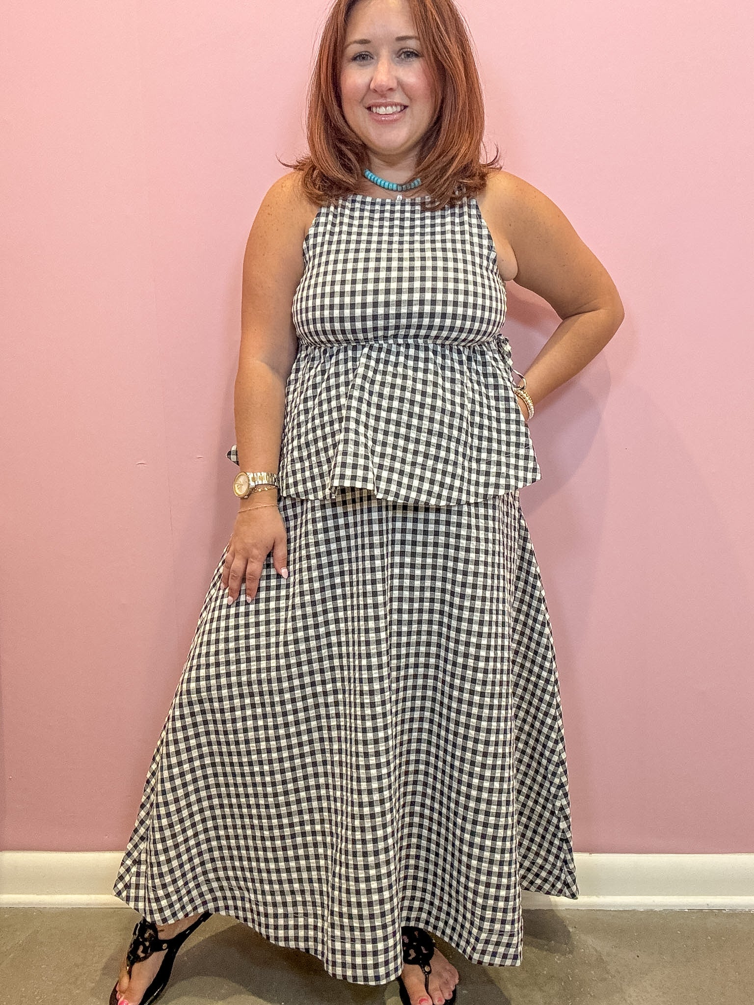 Khloe Gingham Babydoll Top