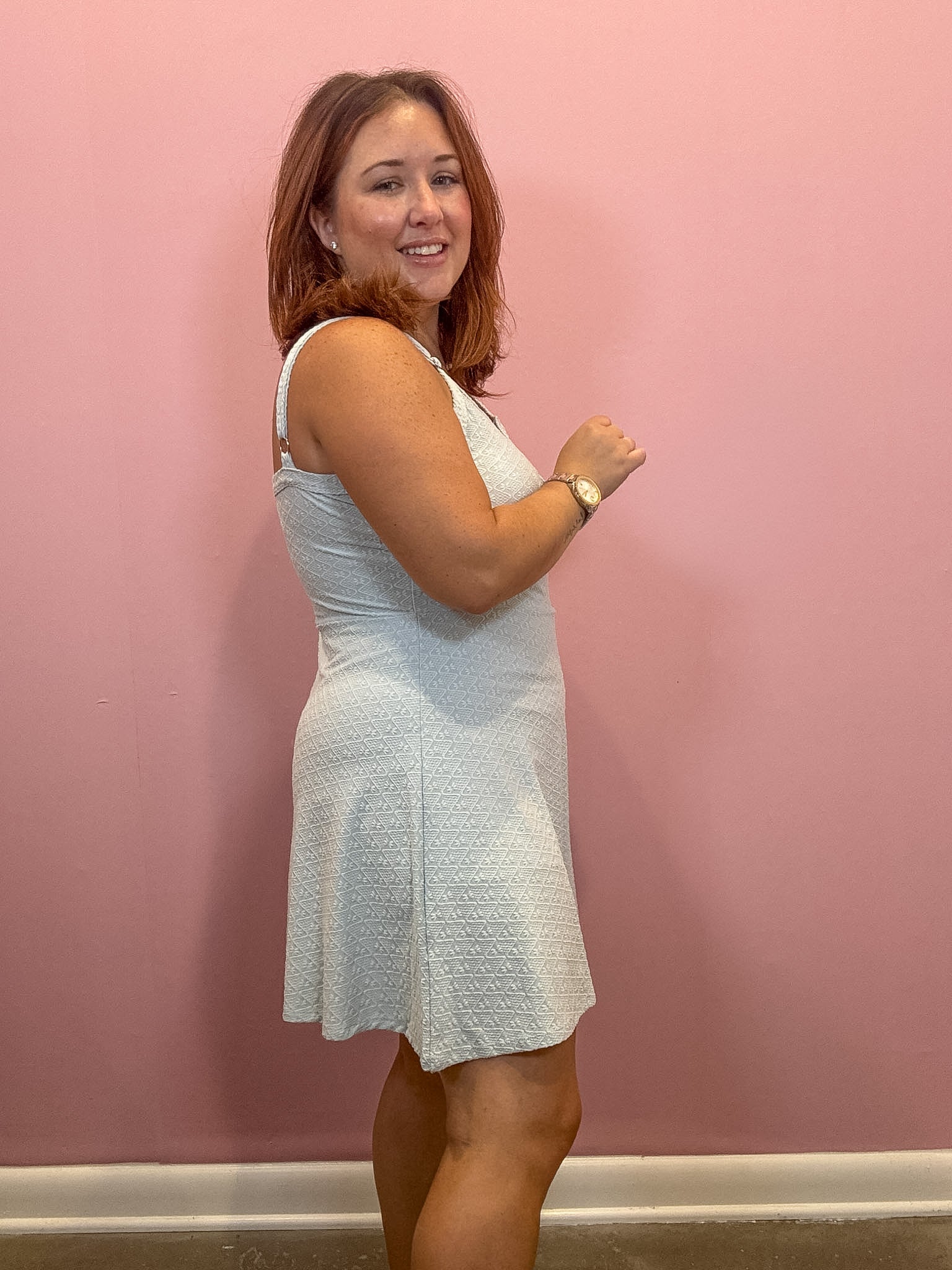 Textured Knit Activewear Dress | Sky Blue