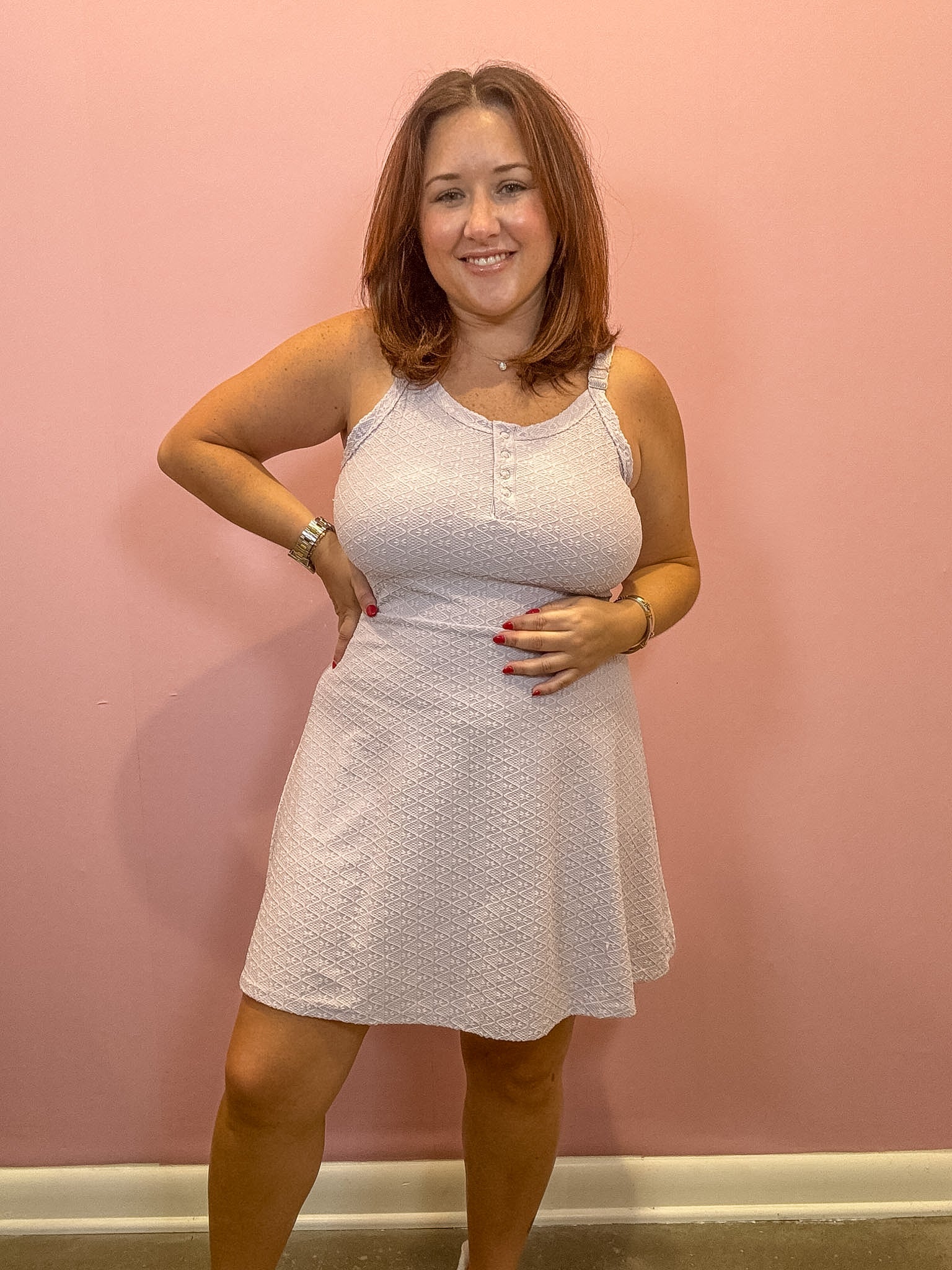 Textured Knit Activewear Dress | Lavender