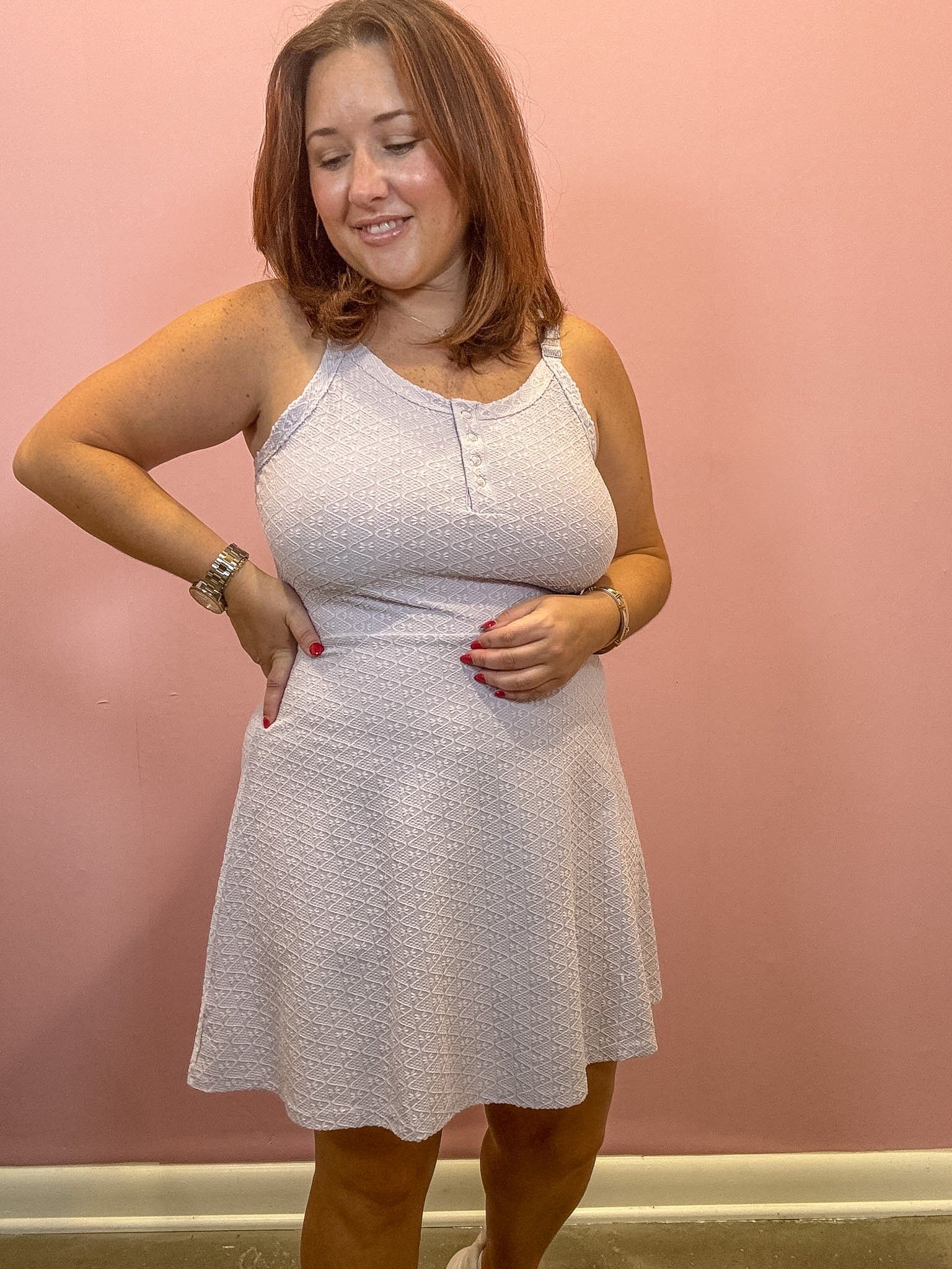 Textured Knit Activewear Dress | Lavender