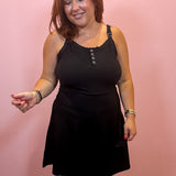 Textured Knit Activewear Dress | Black