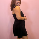 Textured Knit Activewear Dress | Black