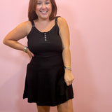 Textured Knit Activewear Dress | Black