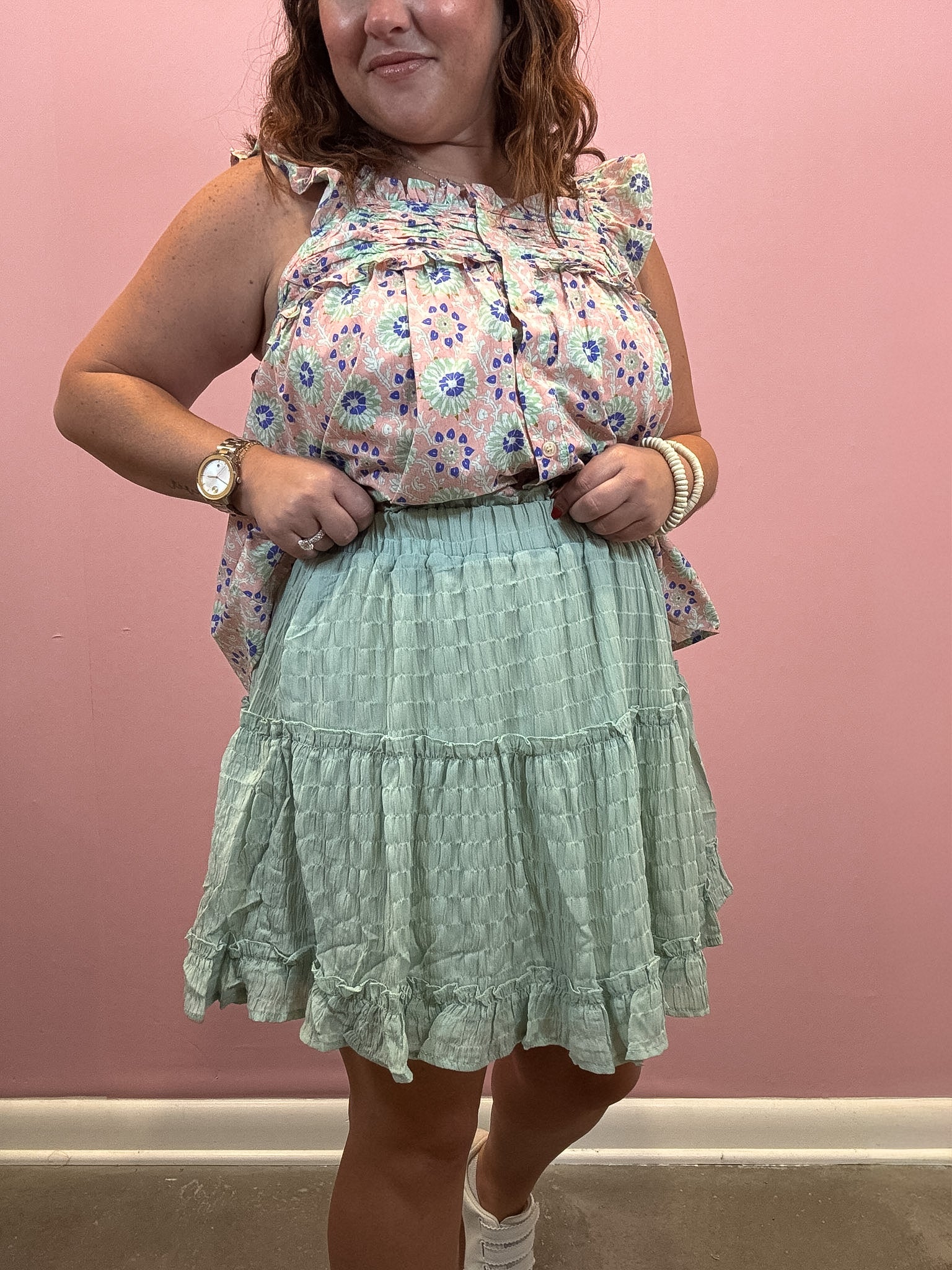 Kenzie Ruffle Hem Mini Skirt