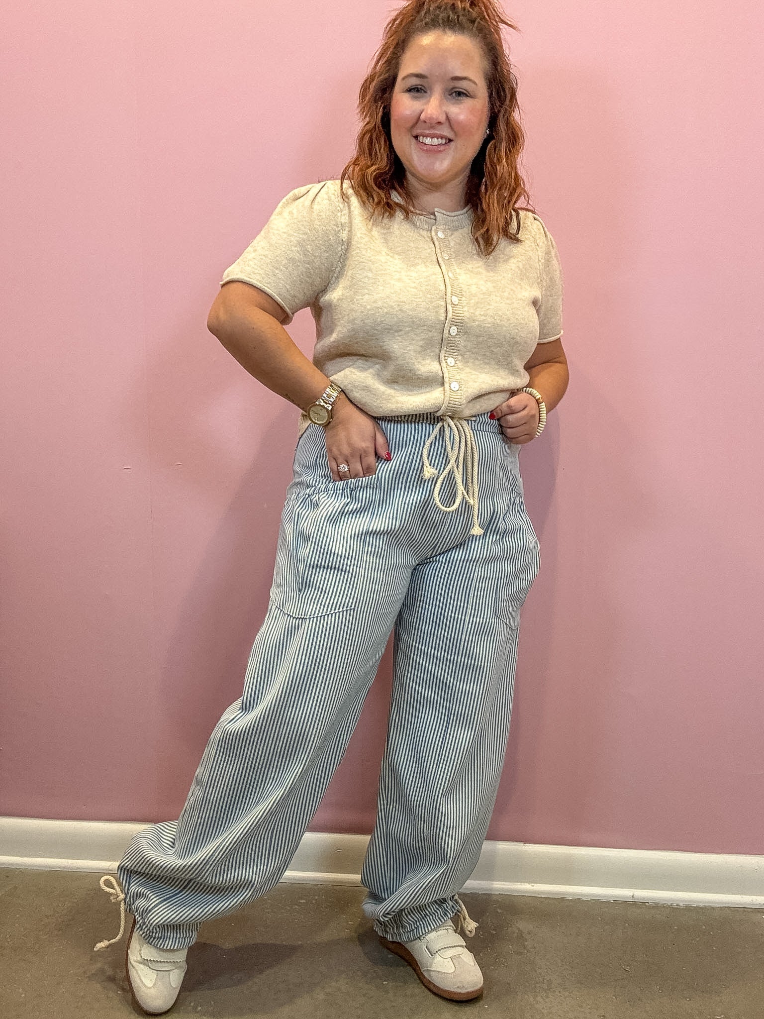 Jillian Striped Parachute Pants