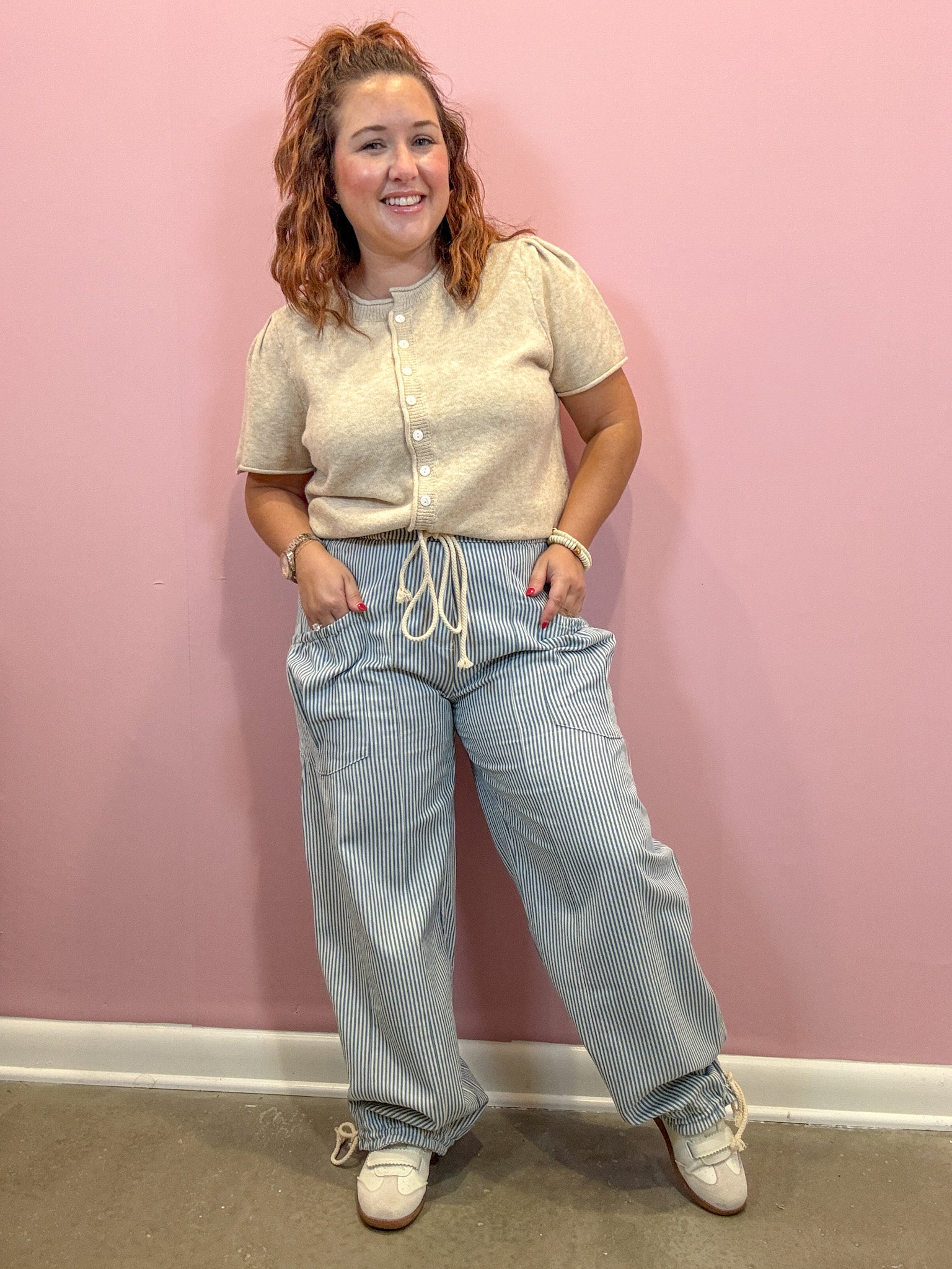 Jillian Striped Parachute Pants