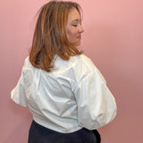 White Embroidered Lace Collar Blouse