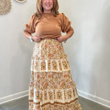 Ruffle Tiered Midi Skirt