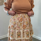 Ruffle Tiered Midi Skirt