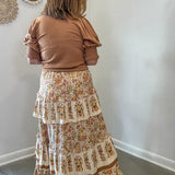 Ruffle Tiered Midi Skirt