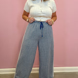 Piper Gingham Wide Leg Lounge Pants
