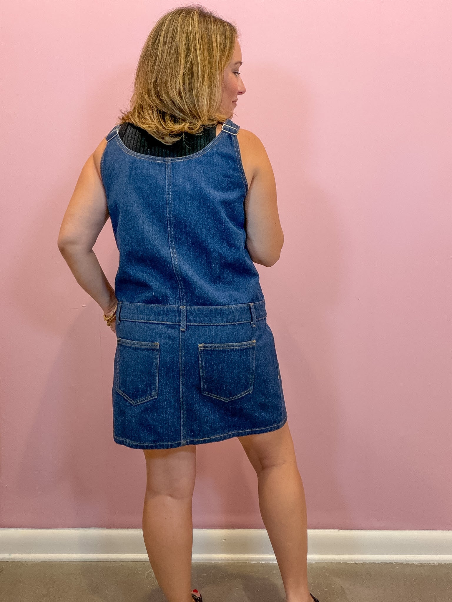 Denim Overall Mini Dress