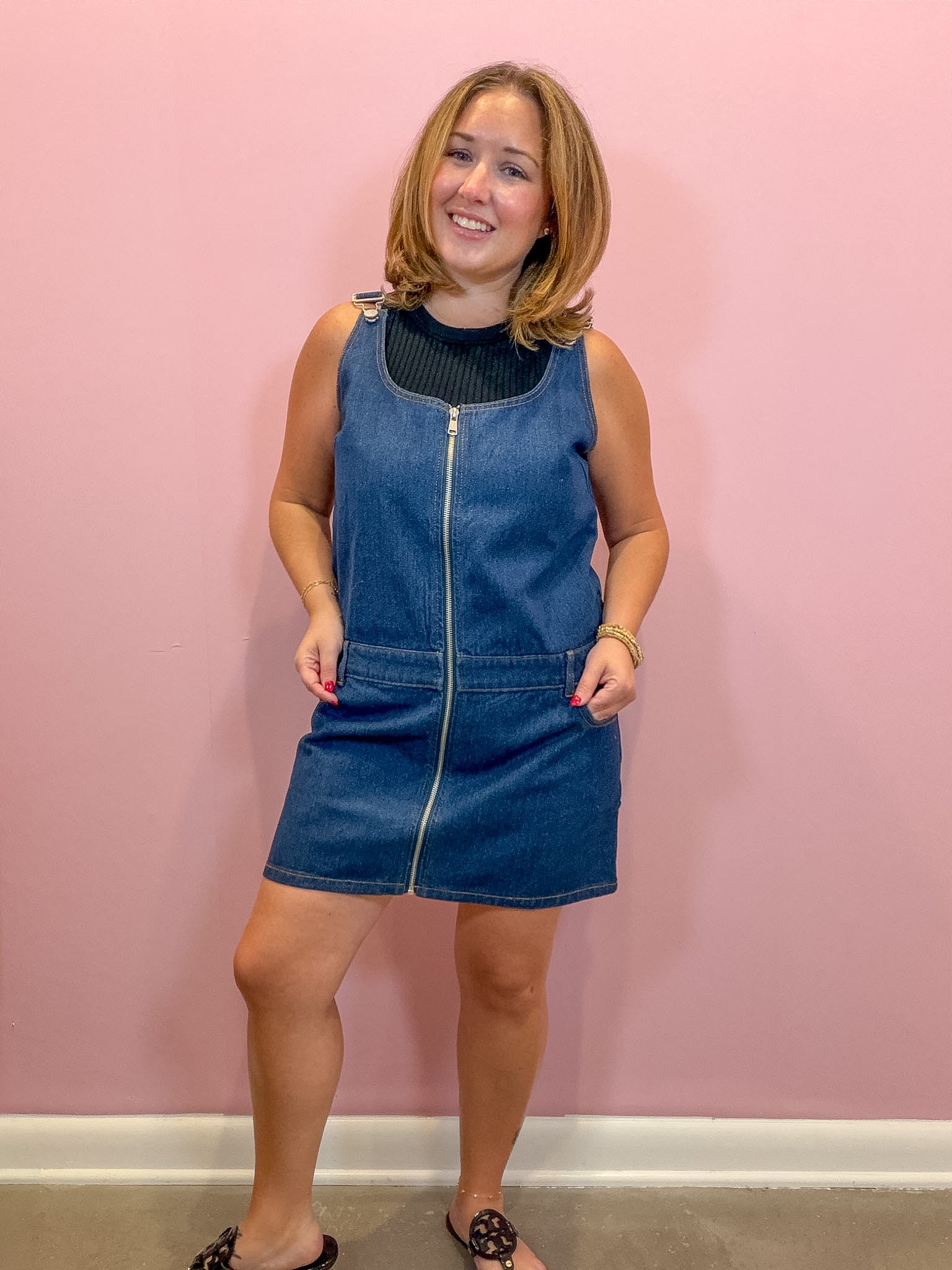 Denim Overall Mini Dress
