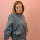 Balloon Sleeve Fleece Crewneck