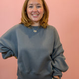Balloon Sleeve Fleece Crewneck