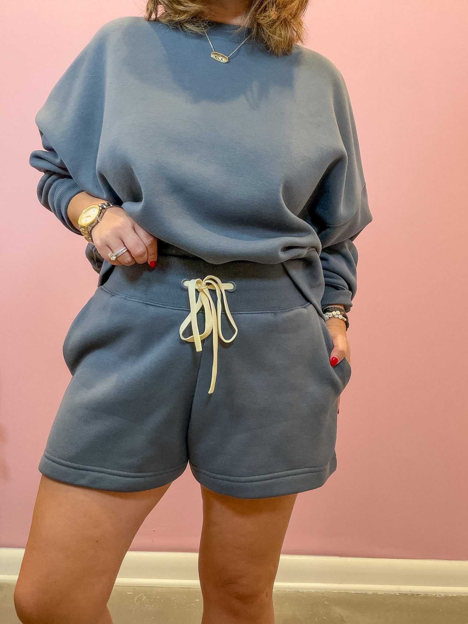 Fleece Billow Shorts Blue