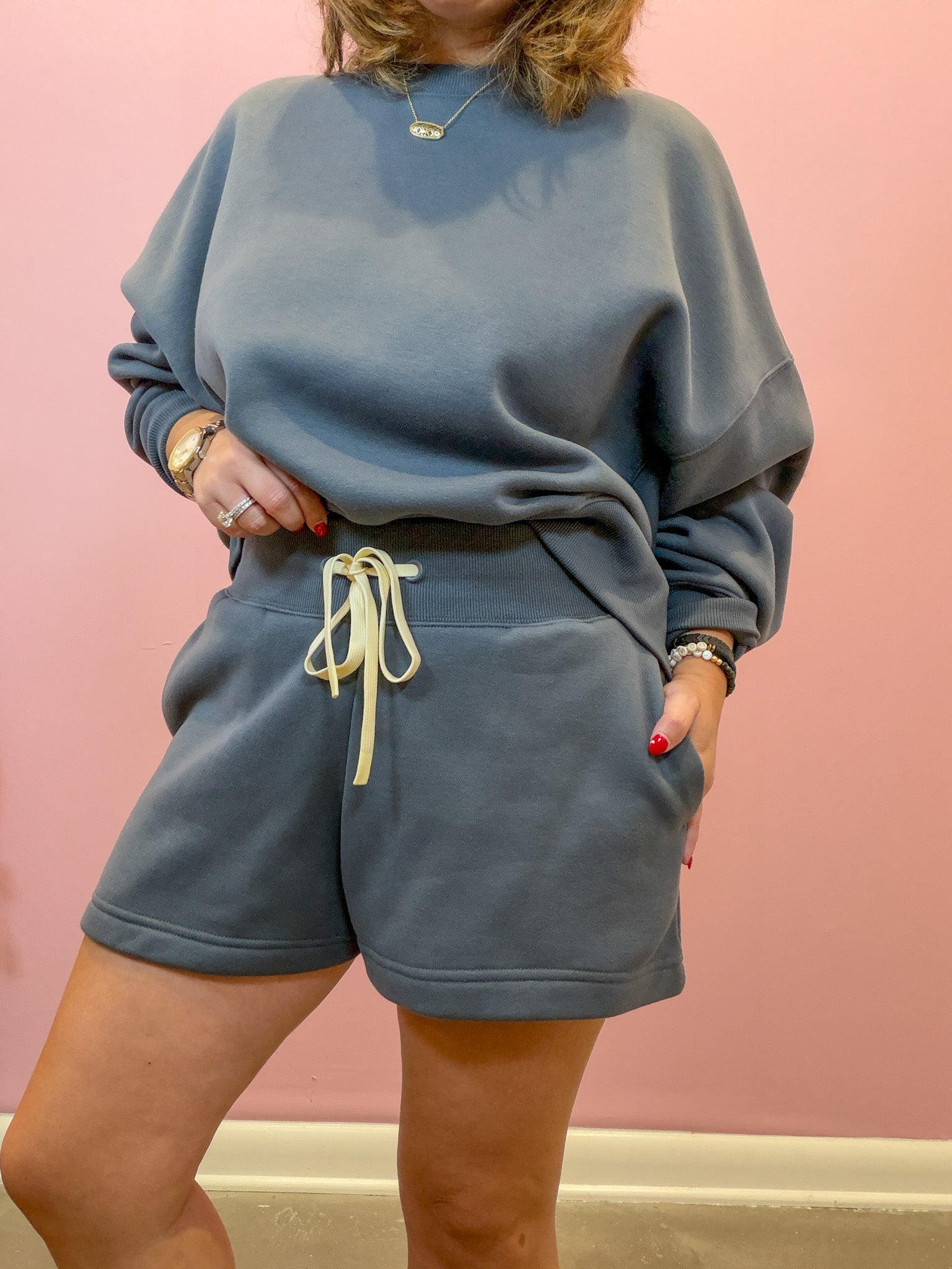 Fleece Billow Shorts Blue