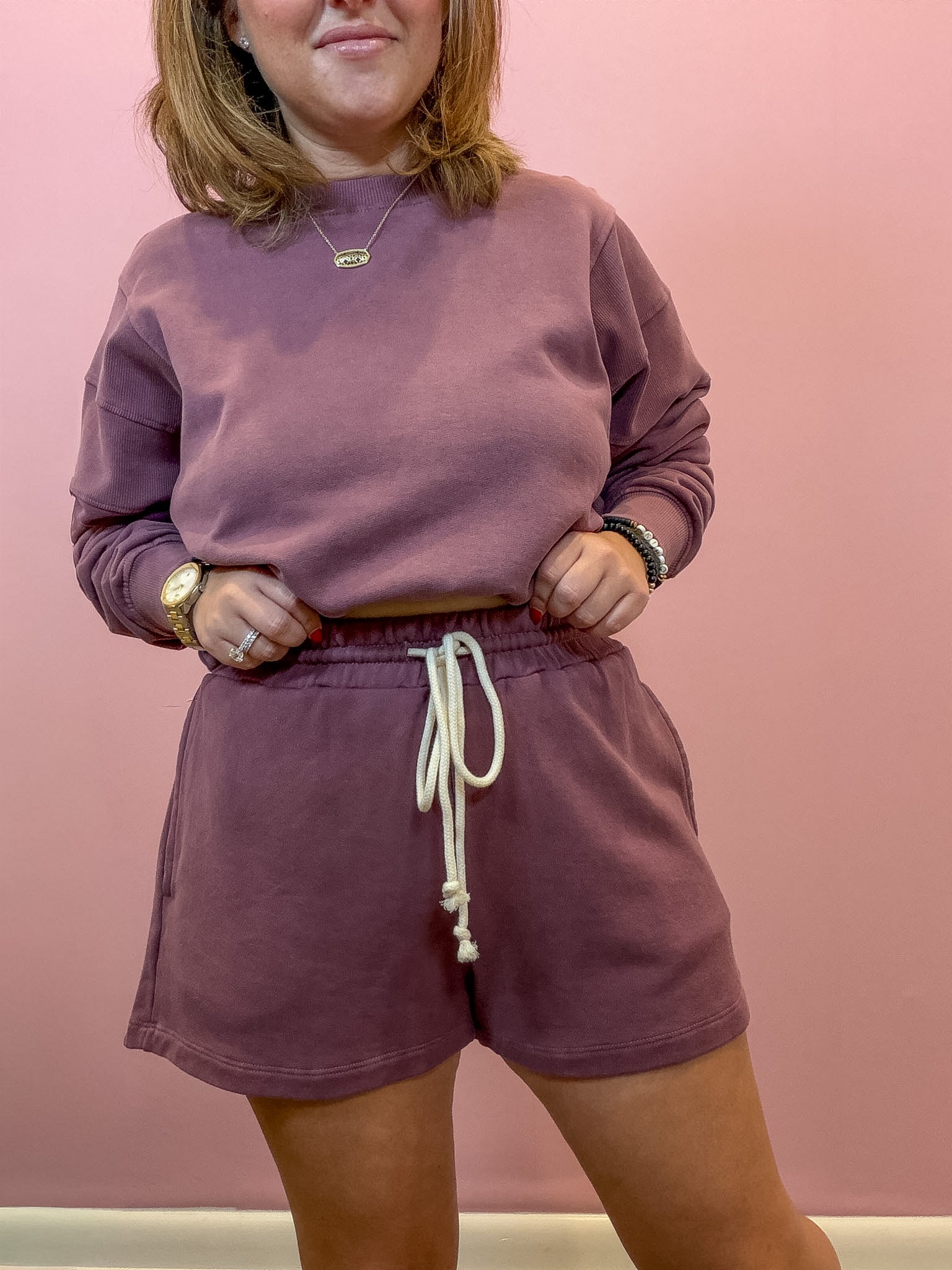 French Terry Lounge Shorts Dusty Purple