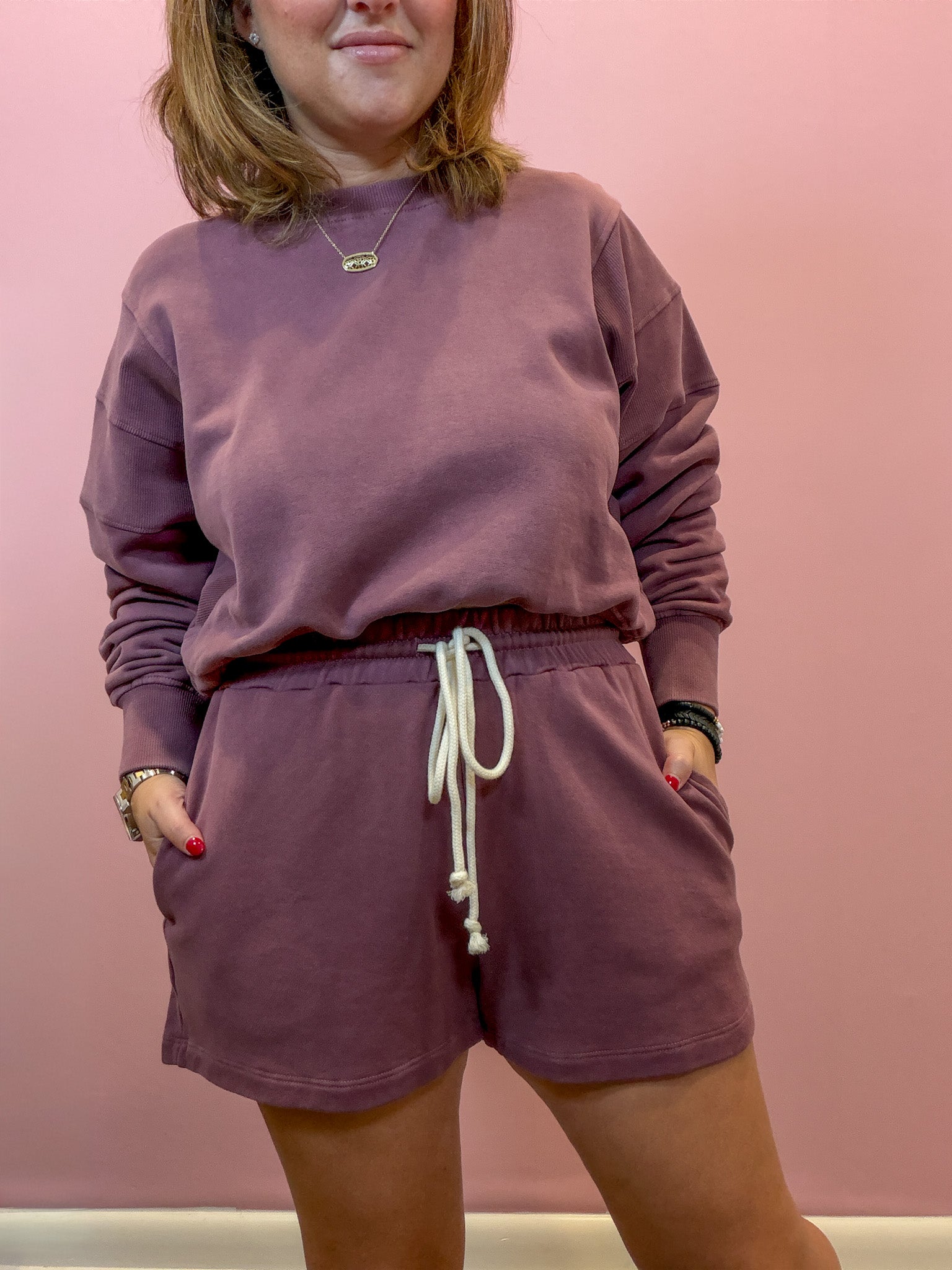 French Terry Lounge Shorts Dusty Purple