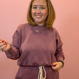 Luxe Cropped Sweatshirt Dusty Purple