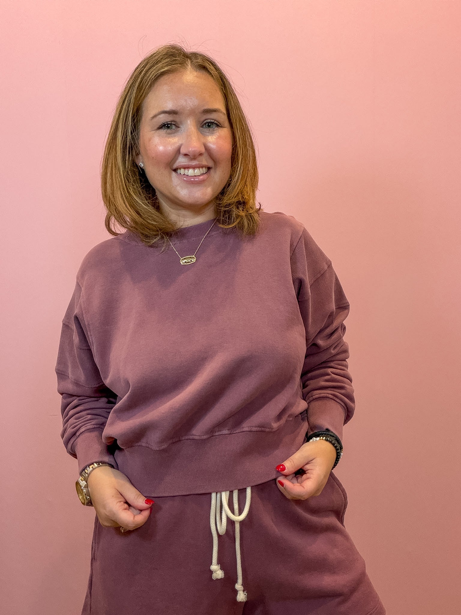 Luxe Cropped Sweatshirt Dusty Purple