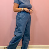 Barrel Pants Blue with Pockets