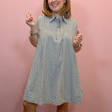 Collared Striped Shirt Dress
