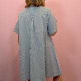 Collared Striped Shirt Dress