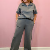 Lounge Pants Grey Elastic Waist